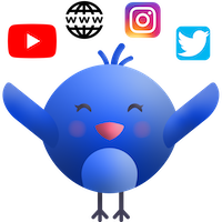 Divly bird with social media icons above it